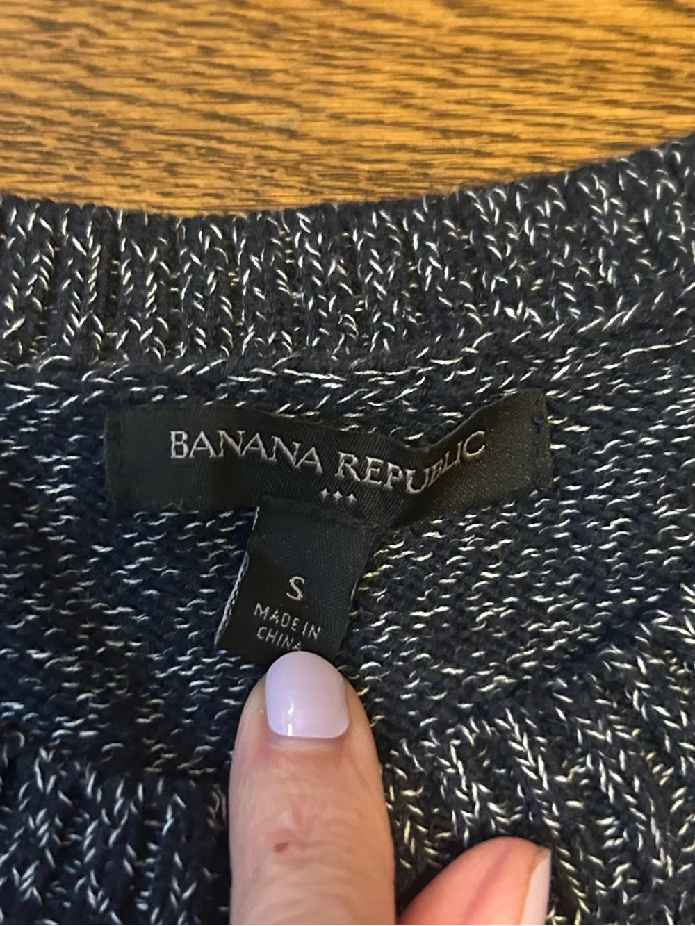 Banana Republic Men's Heathered Navy Crewneck Sweater 0199